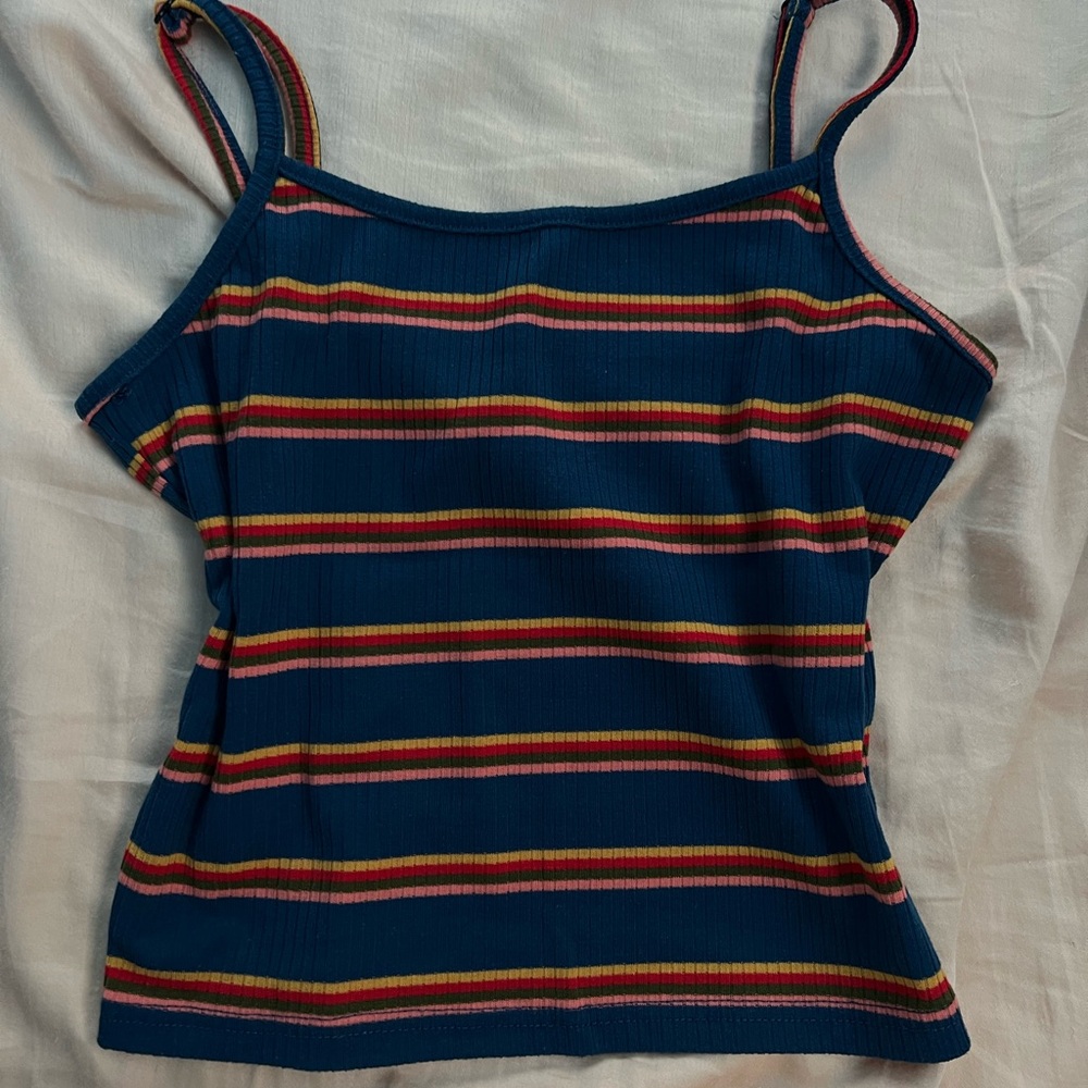 Striped Ribbed Cami Tank Top